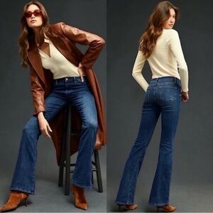 FRAME | LE HIGH HIGH RISE SLIM FLARE  LEG JEANS IN DUBLIN WASH SIZE 27
